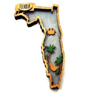 3D Laser cut multi-layered FLORIDA state magnet